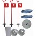 Home Golf Practice Set - 3 Metal Putting Pins & Cups & Luxury cup covers (for use with artificial lawns) 